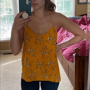 Hollister yellow floral tank top